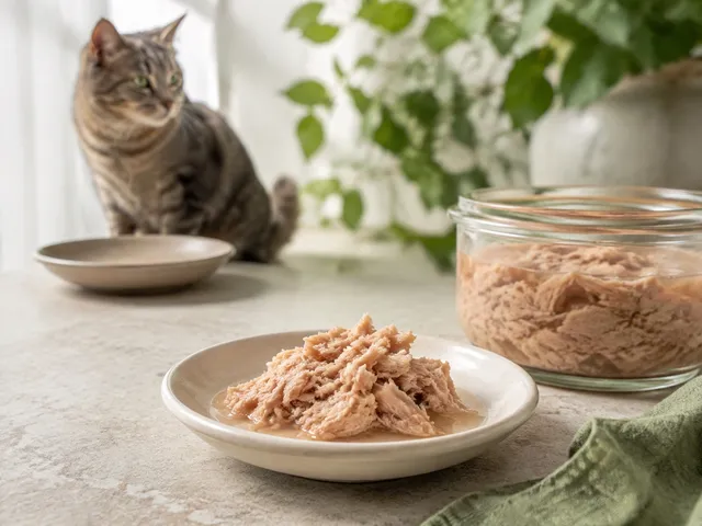 Безопасная проверка продукта «тунец» для кошки