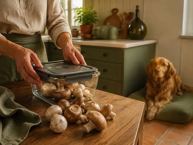 Безопасная проверка продукта «грибы» для собаки
