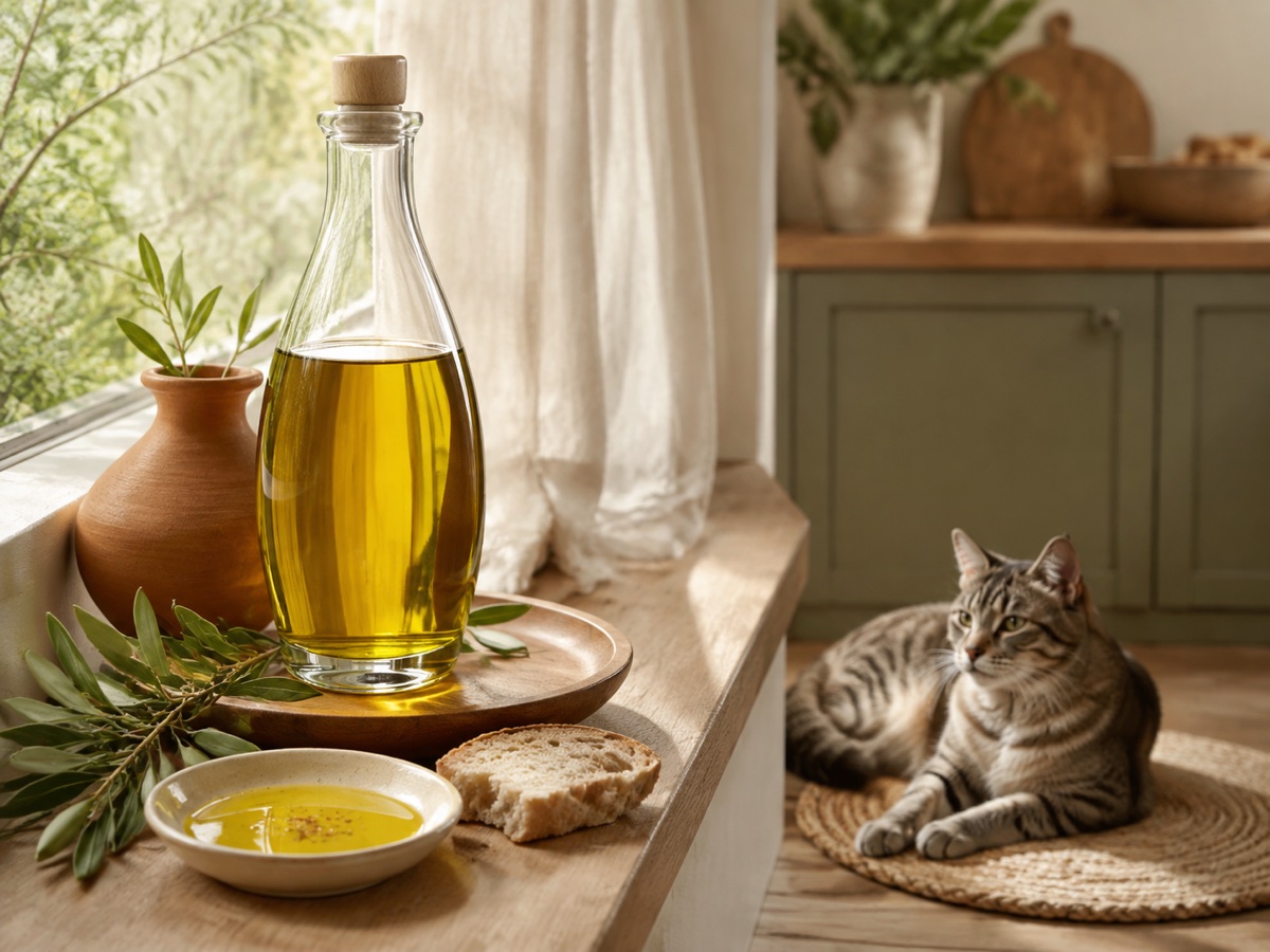 Безопасная проверка продукта «растительное масло» для кошки